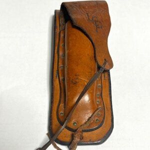 VTG '74 Handmade Brown Leather Tool/Knife Holder for Belt Rugged 6.5" Long